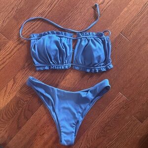 Blue Strapless Bikini